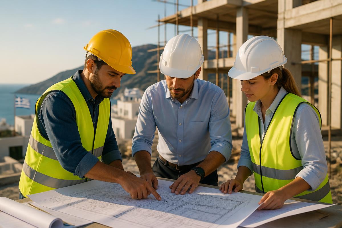 Η ομάδα της Erga Construction σε έργο κατασκευής